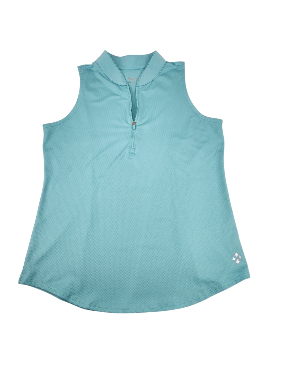 Jofit Women’s Aqua Sleeveless Golf Polo Top Quarter Zip Athletic Tank Size Large - Picture 2 of 12